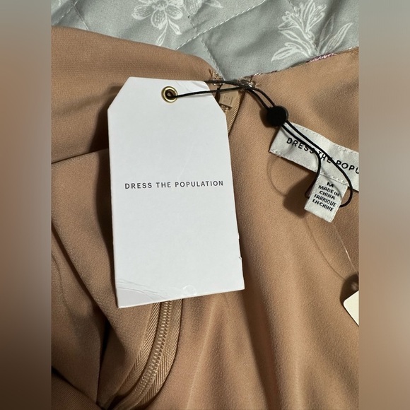 Dress The Population Audrey Dress, Lilac/Nude, Size Medium (v) - Picture 9 of 14
